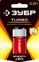 Батарейки ″TURBO″ алкалиновые, 6LR61(крона), 9 В