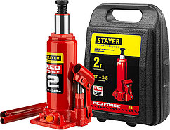 STAYER RED FORCE, в кейсе, 2 т, 181 - 345 мм, бутылочный гидравлический домкрат, Professional (43160-2-K)