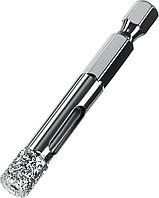 ЗУБР АВК, d 8 мм, (HEX 1/4″, 15 мм кромка), вакуумное алмазное трубчатое сверло, Профессионал (29865-08)