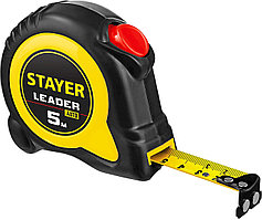 STAYER Leader, 5 м х 25 мм, рулетка с автостопом, Professional (3402-5)