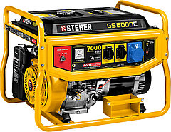 STEHER 7000 Вт, бензиновый генератор с электростартером (GS-8000E)