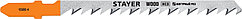 STAYER T244D, 2 шт, 75 мм / 4 мм, T-хвост., HCS сталь, фигурный рез по дереву/ДСП, полотна для лобзика,